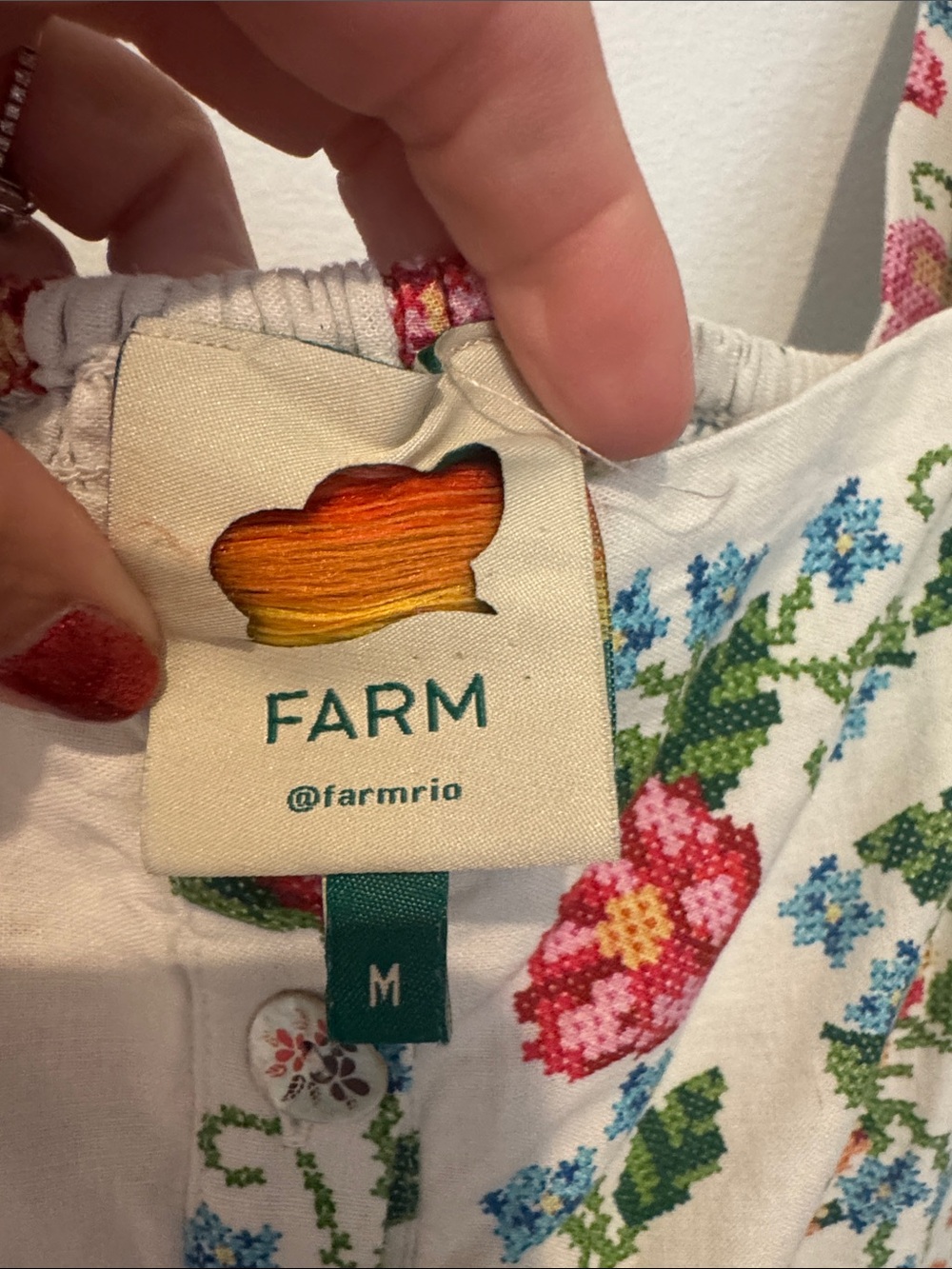FARM Rio Cream Embroidered Floral Romper with Multicolor Flowers - Picture 2 of 3